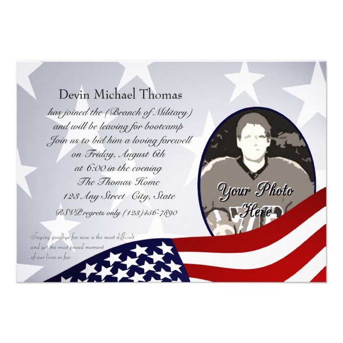 Military Going Away Party Custom Invite