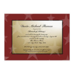Military Going Away Party Gold and Red Invitation
