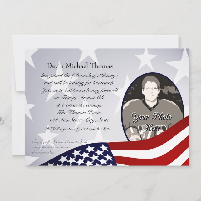 Military Going Away Party Invitation (Front)