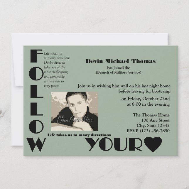 Military Going Away Party Invitation (Front)