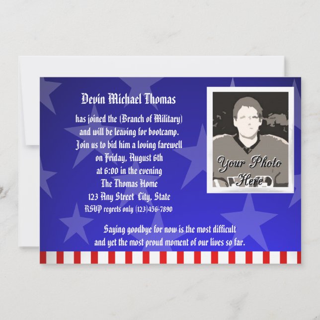 Military Going Away Party Invitation (Front)