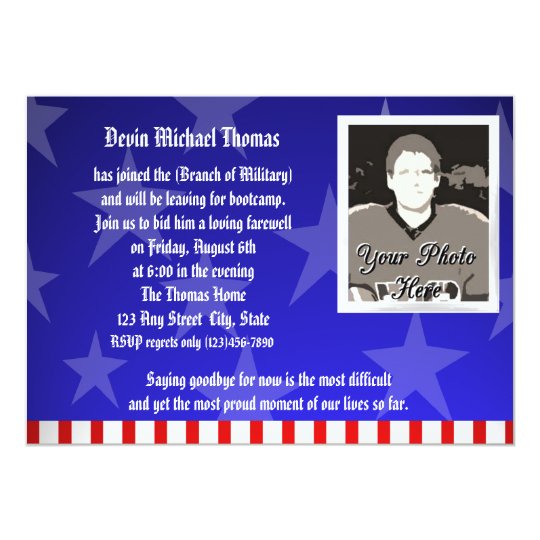 military going away party invitation zazzle com