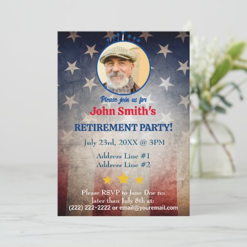 Military Going Away Party Patriotic American Flag Invitation | Zazzle