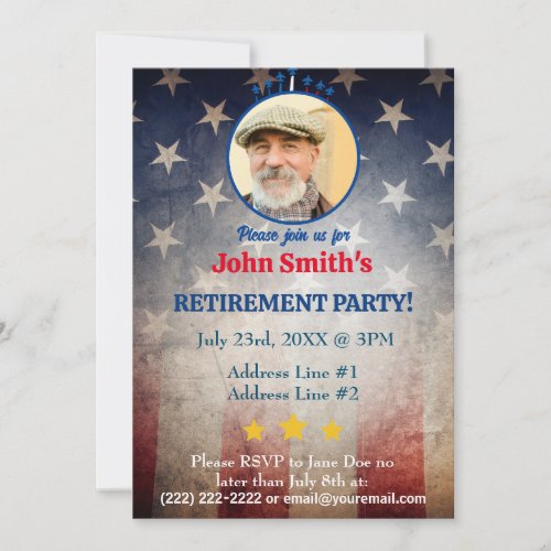 Military Going Away Party Patriotic American Flag  Invitation