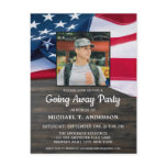 Military Going Away Party Patriotic American Flag Invitation Postcard Military Going Away Party Patriotic American Flag Invitation Postcard