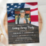 Military Going Away Party Patriotic American Flag Invitation Postcard