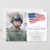 Military Going Away Party USA American Flag Photo Invitation (Front)