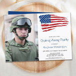 Military Going Away Party USA American Flag Photo Invitation
