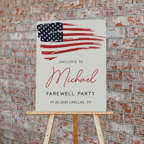 Military Going Away Party Welcome Sign, American 