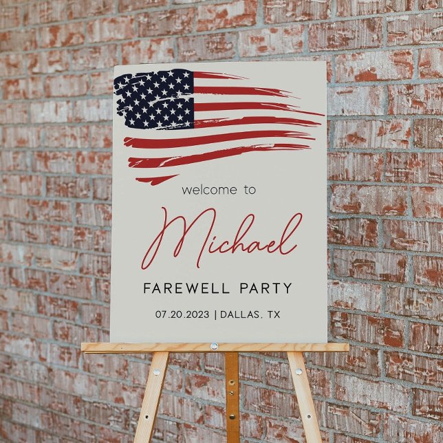 Military Going Away Party Welcome Sign, American  Foam Board (Creator Uploaded)