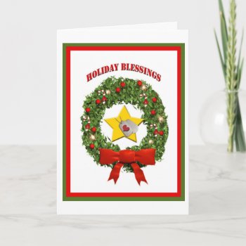 Military Gold Star Mother Holiday Blessings Card by DogTagsandCombatBoot at Zazzle