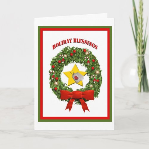 Military Gold Star Mother Holiday Blessings Card