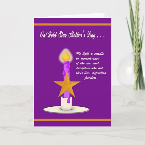 Military Gold Star Mothers Day Card