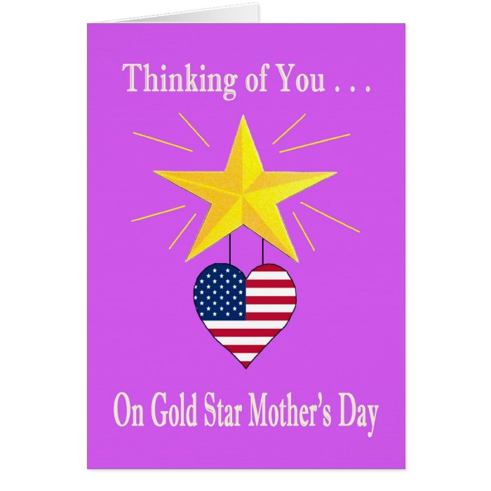 Military Gold Star Mother's Day Heart Card | Zazzle