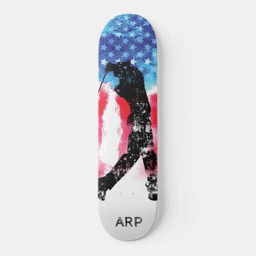  Military Golf Golfer Red White Blue Flag Skateboard