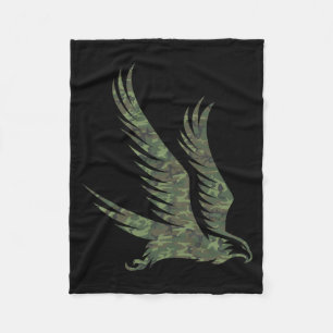 Military Goshawk Camo Print Raptor Bird Veteran Fleece Blanket