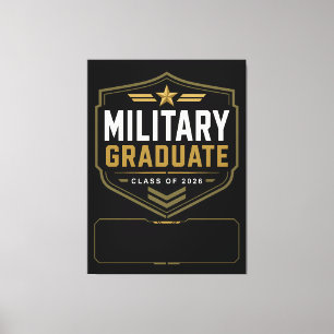 Military Graduate 2026 Custom Name Canvas Print