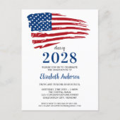 Military Graduation American Flag Usa Patriotic Invitation Postcard (Front)