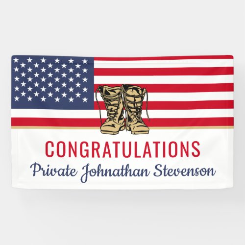 Military Graduation Army Boot Camp Patriotic Banner