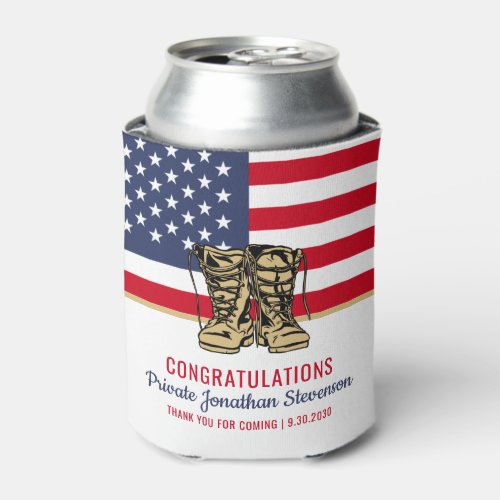 Military Graduation Army Boot Camp Patriotic Can Cooler