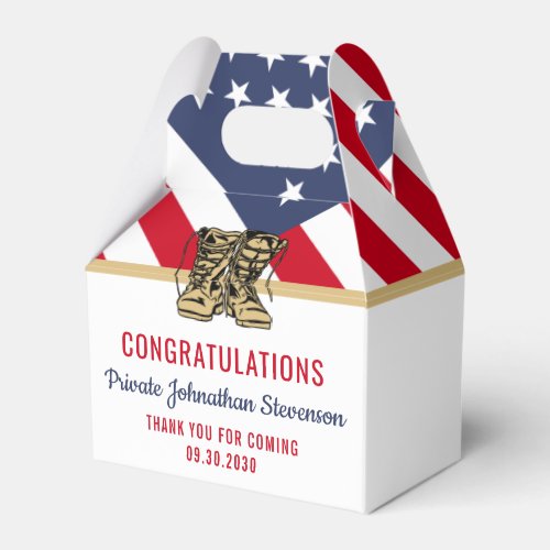 Military Graduation Army Boot Camp Patriotic Favor Boxes