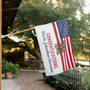 Military Graduation Army Boot Camp Patriotic House Flag