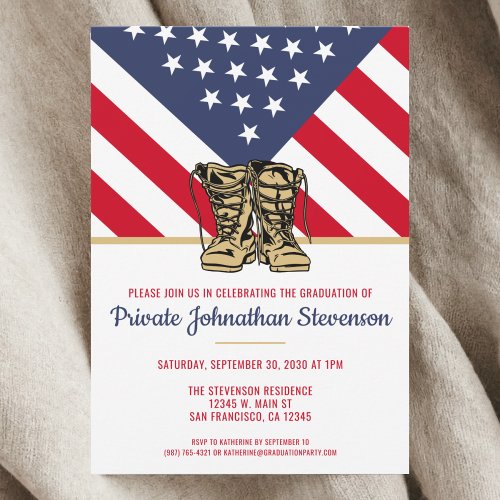 Military Graduation Army Boot Camp Patriotic Invitation Military Graduation Army Boot Camp Patriotic Invitation