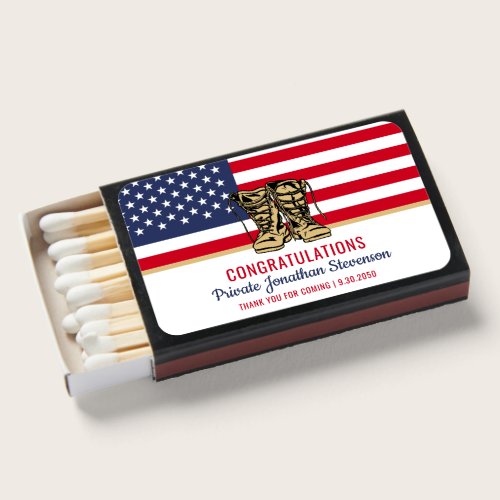 Military Graduation Army Boot Camp Patriotic Matchboxes