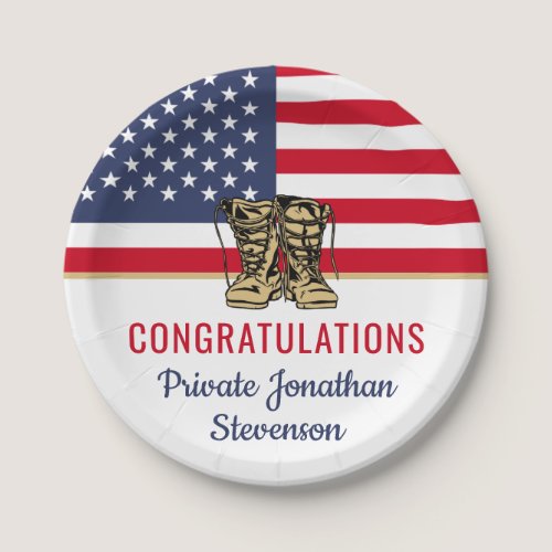 Military Graduation Army Boot Camp Patriotic Paper Plates Military Graduation Army Boot Camp Patriotic Paper Plates