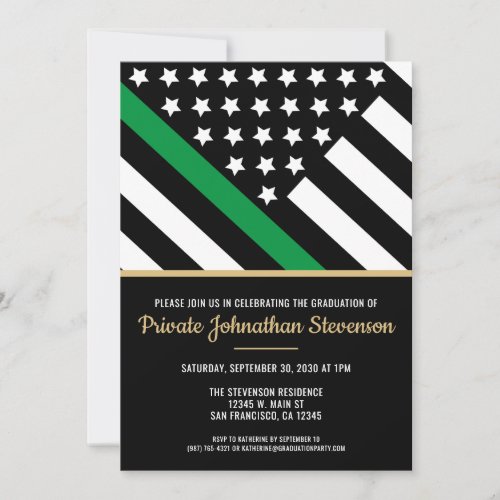 Military Graduation Basic Training Patriotic Army Invitation