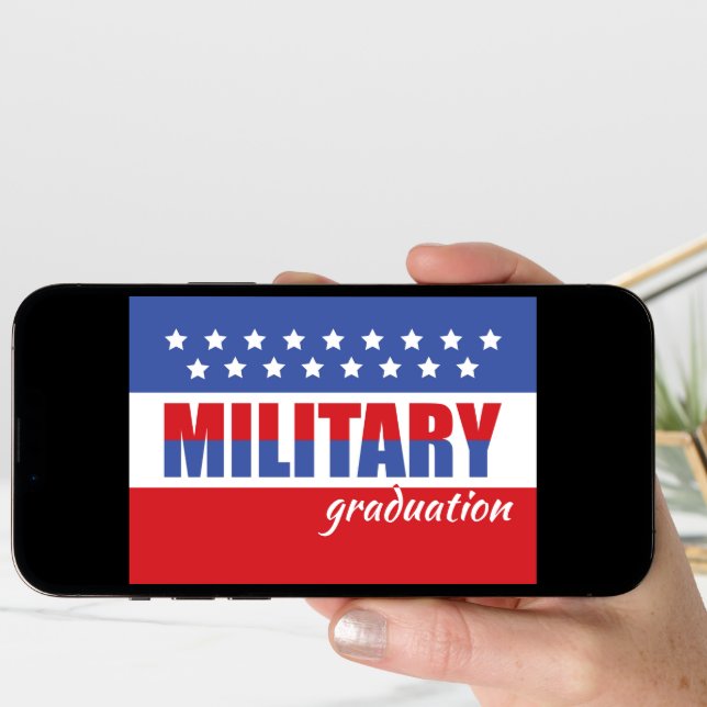 Military Graduation Congratulations with Stars Card (Front Digital)