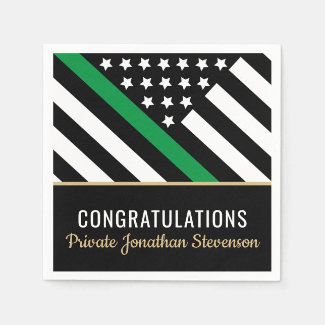 Military Graduation Party Army Patriotic Napkins (Front)