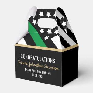 Military Graduation Thin Green Line Flag Army Favor Boxes