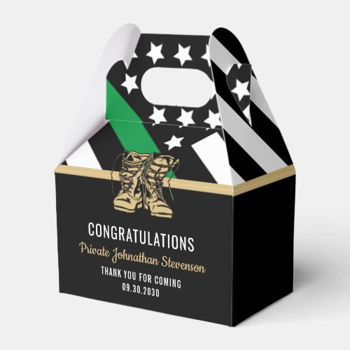 Military Graduation Thin Green Line Flag Army Favor Boxes