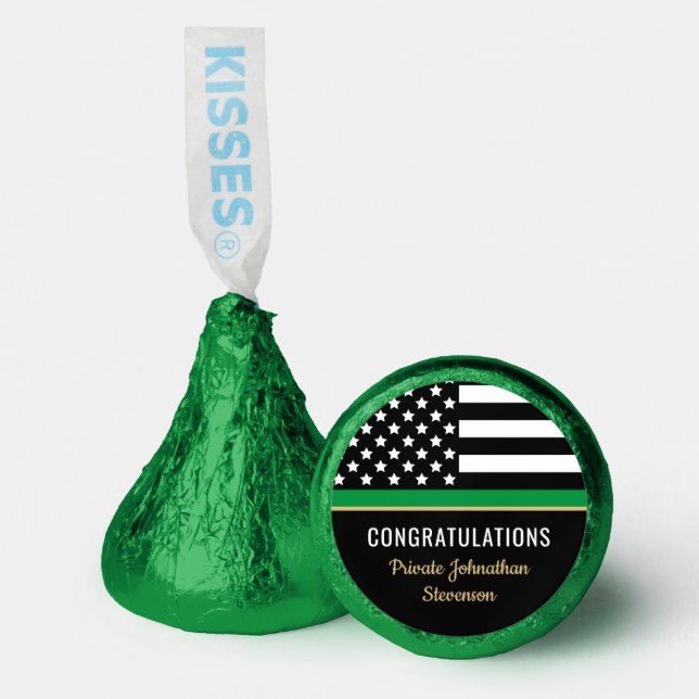 Military Graduation Thin Green Line Flag Army Hershey®'s Kisses® (Front)