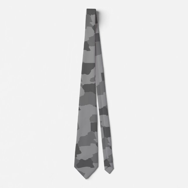 Military Gray Camo Neck Tie (Front)