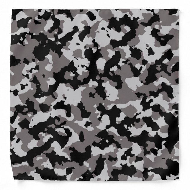 Military Gray Camouflage Pattern Bandana (Front)
