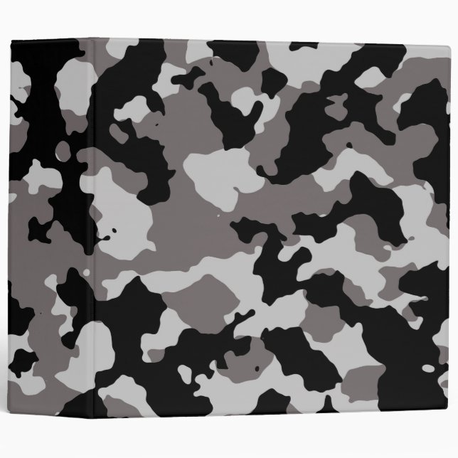 Military Gray Camouflage Pattern Binder (Front/Spine)