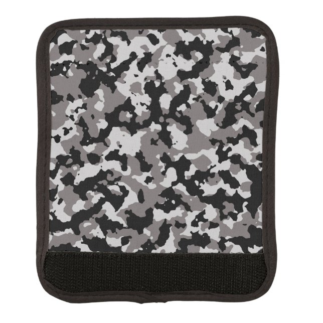 Military Gray Camouflage Pattern Luggage Handle Wrap (Front)