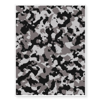 Military Gray Camouflage Pattern Temporary Tattoos