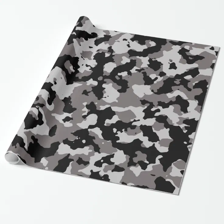 Military Gray Camouflage Pattern Wrapping Paper | Zazzle