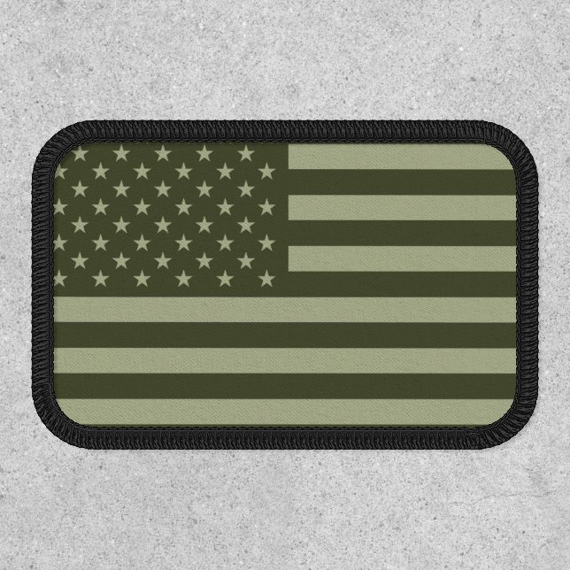 Military Green American Flag USA Patch (Front)
