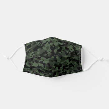 Military Green Camo Camouflage Pattern Adult Cloth Face Mask by InTrendPatterns at Zazzle