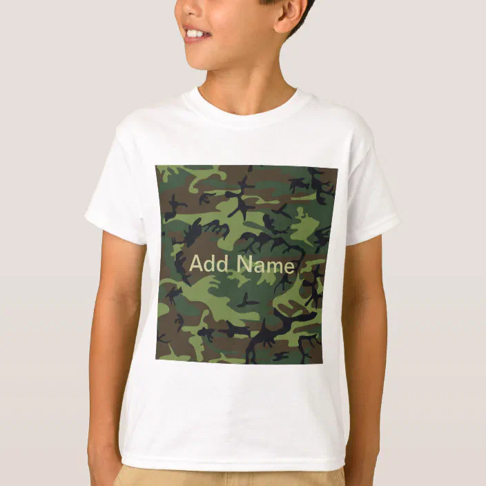 Boys Kids ARMY Print Army Military Combat T-shirt Top Cadet NEW Green Childrens 