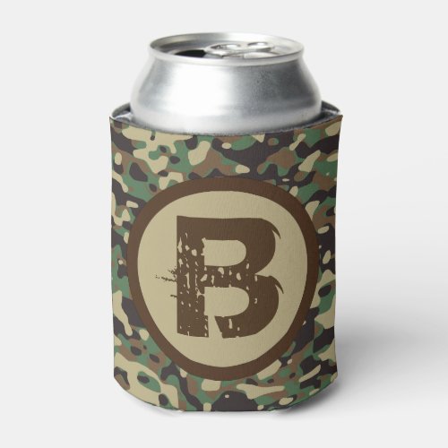 Military Green Camo Personalised Can Cooler