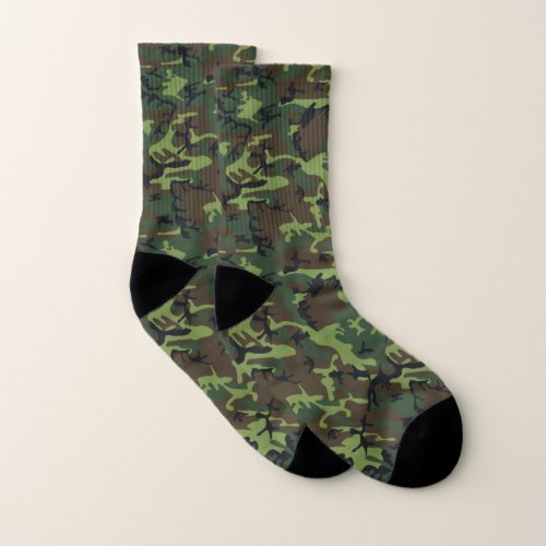 Military Green Camo Socks