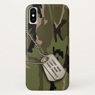 Military Green Camo w/ Dog Tag Case-Mate iPhone Case