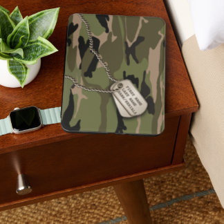 Military Green Camo w/ Dog Tag Kindle Cover
