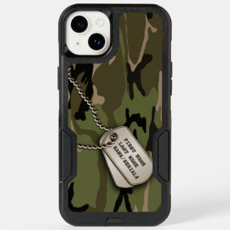 Military Green Camo w/ Dog Tag OtterBox iPhone 14 Plus Case