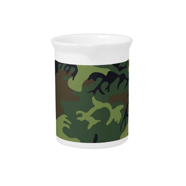 Military Green Camouflage Beverage Pitcher (Front)